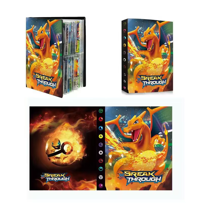 EN STOCK Album de cartes Pokémon Charizard 240 pièces, album de cartes de jeu Pokémon VMAX GX EX, classeur de collection, cadeau pour enfant