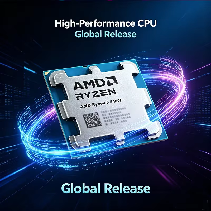 Processeur de jeu AMD R5 8400F Zen4 Premium 6C12T Max 4.2GHz Boost 4NM Faible Dissipation Thermique AM5 DDR5 (Puce Non Montée)