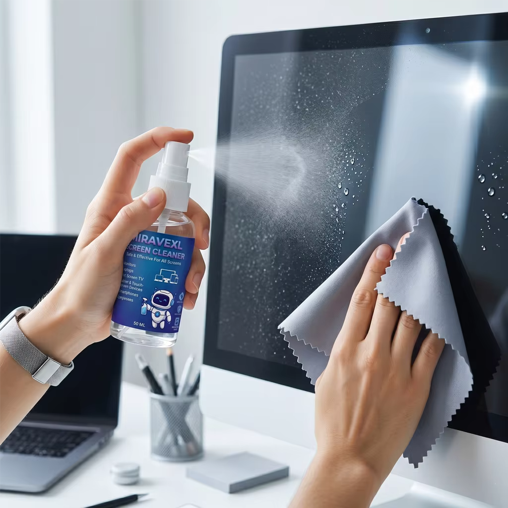 Kit de nettoyage d'écran 50 ml avec chiffon en microfibre