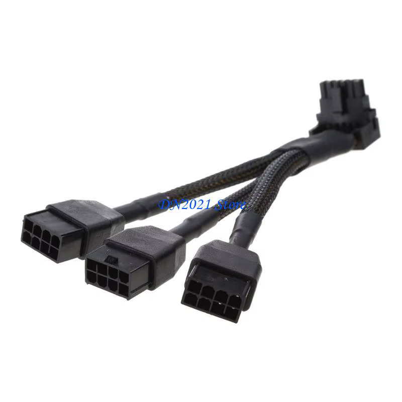 F3ke 3x8pin à 16pin PCIe 5.0 Adapter Line pour CPU RTX4090 RTX4080 12VHPWR 90 DEGRUME