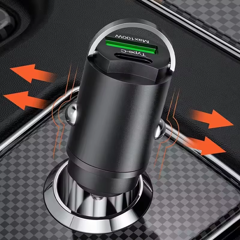 100W chargeur de voiture USB charge rapide pour IPhone QC3.0 Mini PD USB Type C