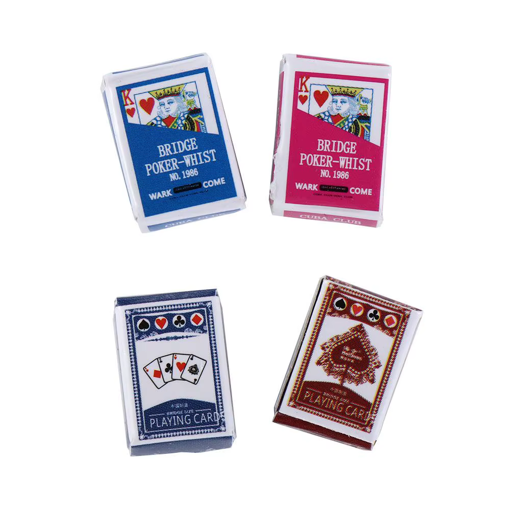 Mini cartes à jouer miniatures pour poupées mignonnes, jeu de poker, accessoire de décoration pour la maison, haute qualité