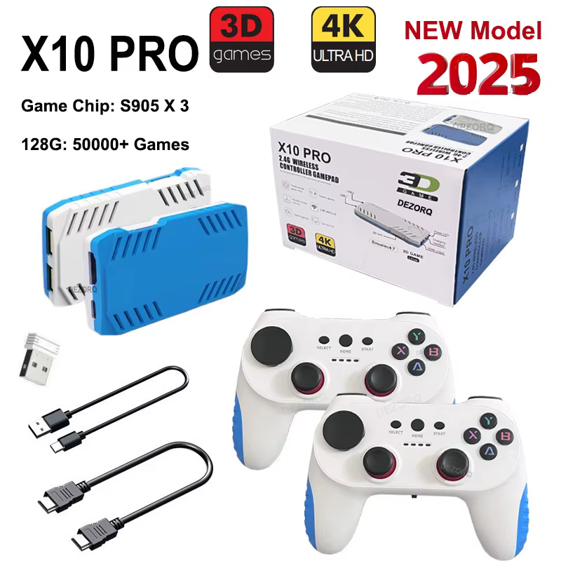 128G X10 PRO GameStick 4K HD TV Console de jeu vidéo jeux 3D 40 + simulateurs S905 x 3