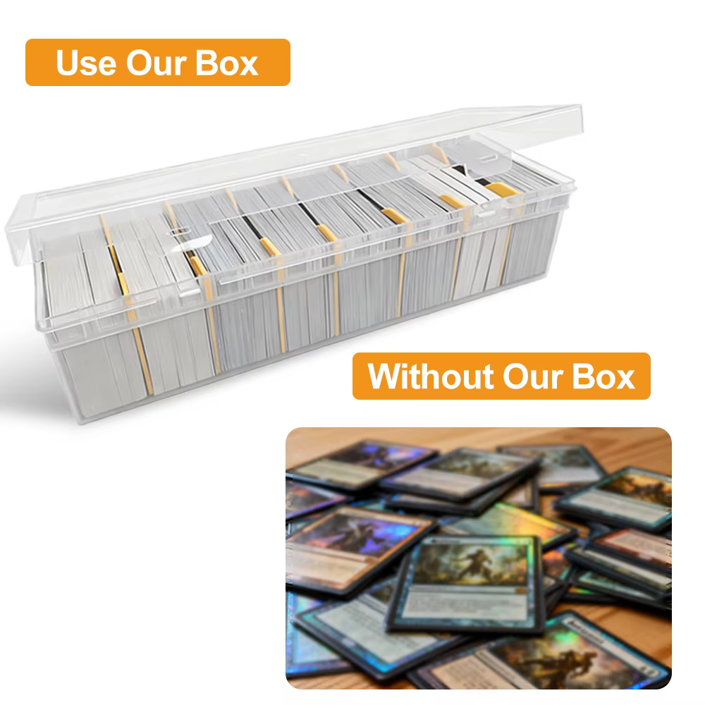 Peut contenir plus de 800 cartes à collectionner, boîte de rangement pour cartes MTG PKM, grand étui de rangement transparent compartimenté en plastique pour cartes de sport PTCG