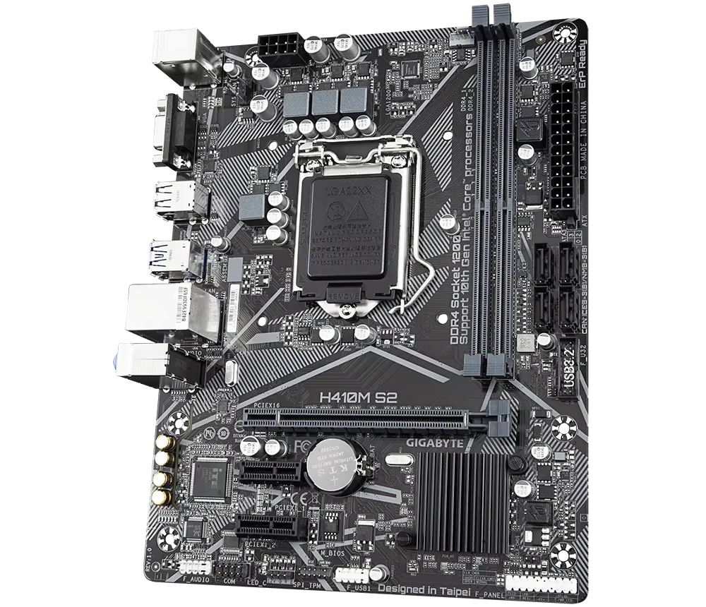 GIGABYTE H410M S2 carte mère Intel H410 Socket 1200 DDR4 mATX VGA Core USB 3.2