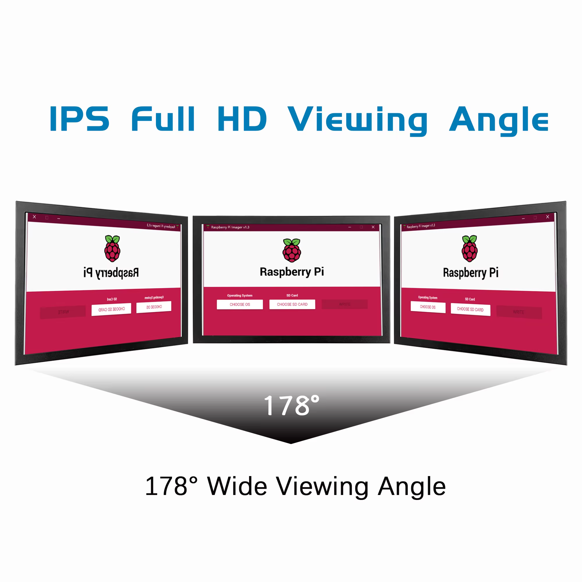 Raspberry Pi 7 pouces écran NONTouch IPS 1024x600 HD LCD HDMI-affichage pour RPI 4B 3B + 3B PC