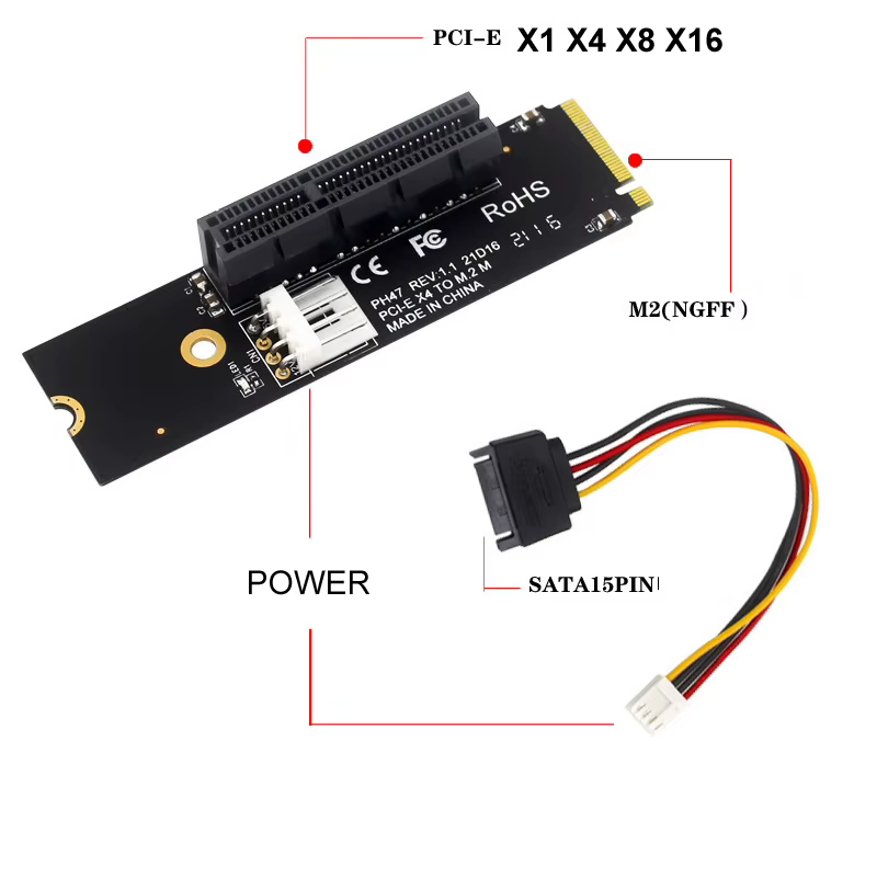 Nouvelle carte adaptateur NGFF M.2 vers PCI-E 4X