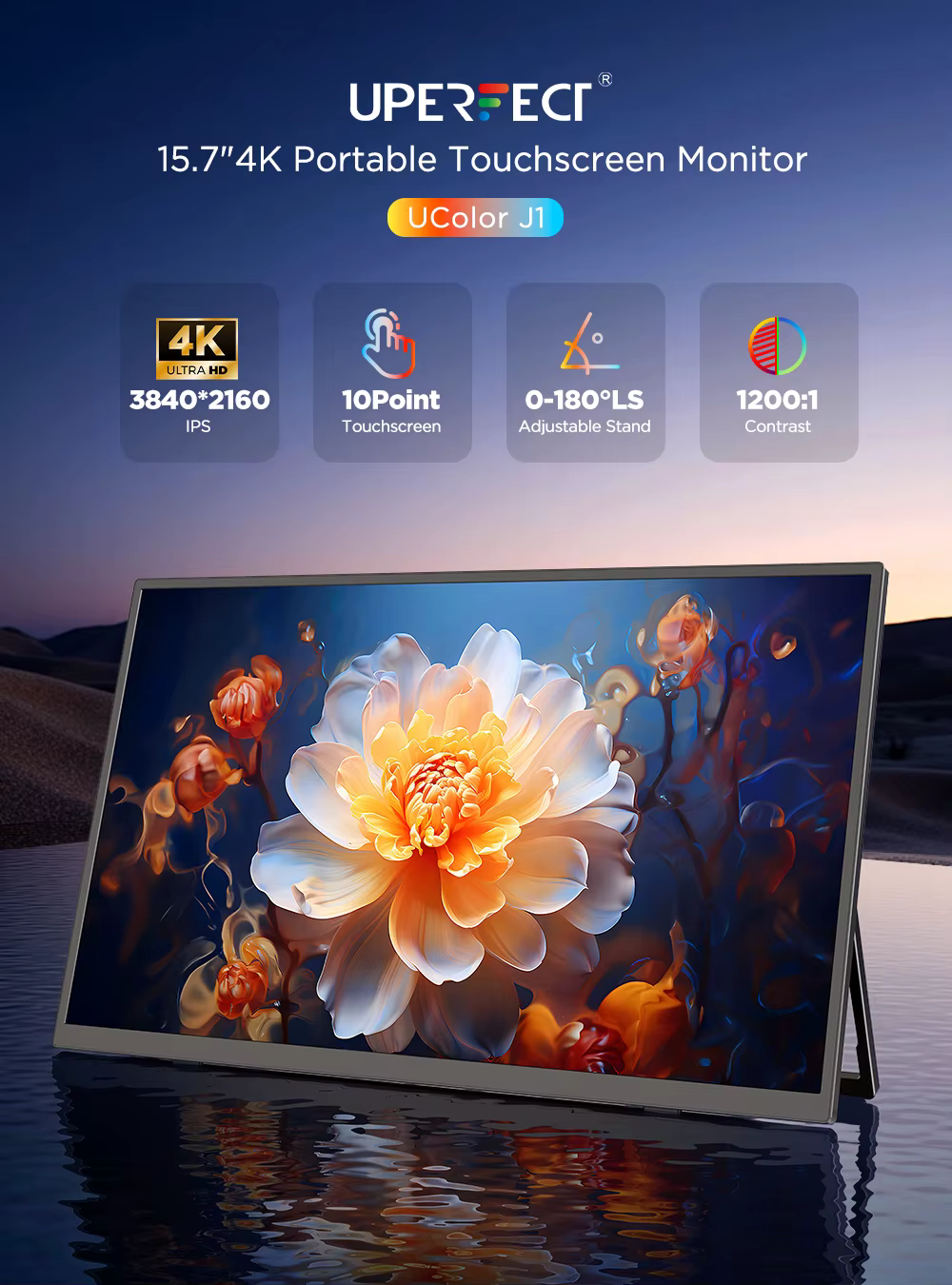 UPERFECT Moniteur portable tactile de 15