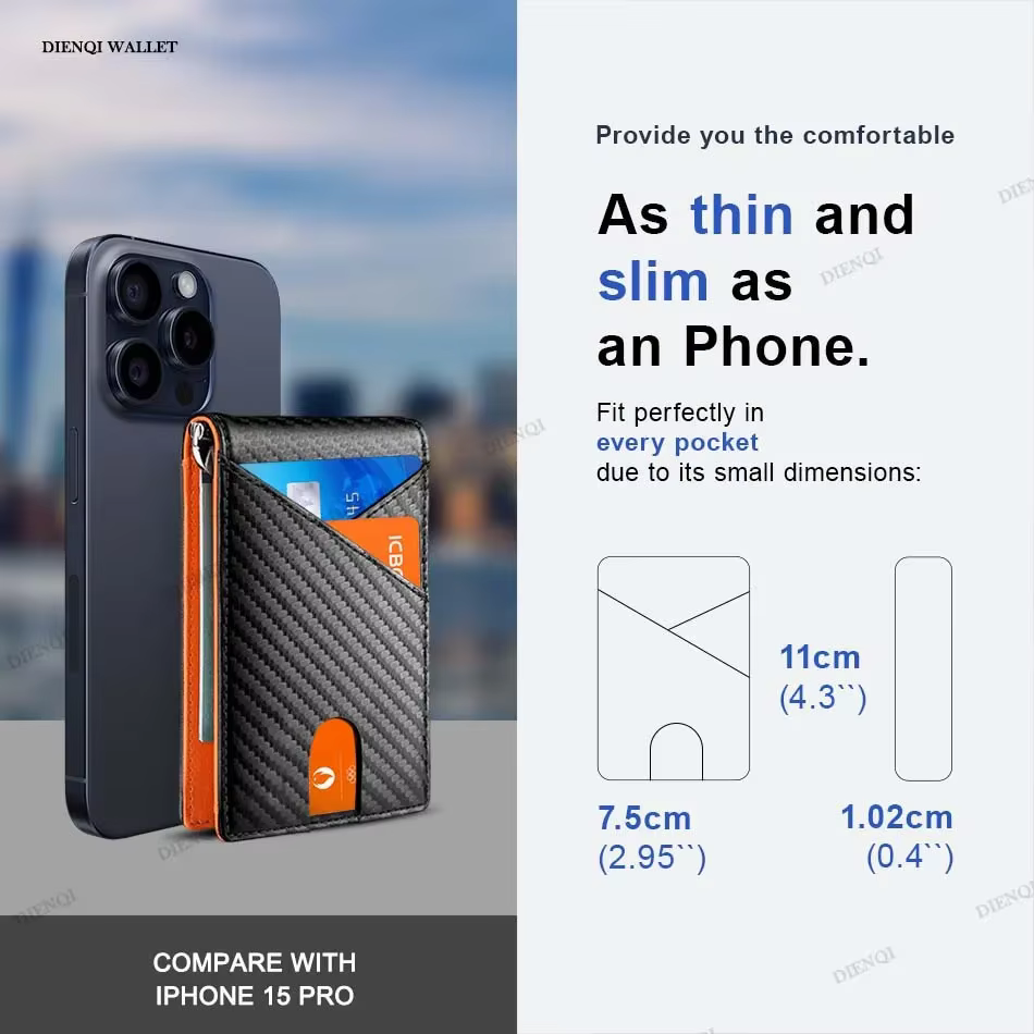 Rfid porte-carte en Fiber de carbone hommes portefeuilles pince à billets mince étui d'identité hommes mince minimaliste porte-carte Portable noir Walet choix