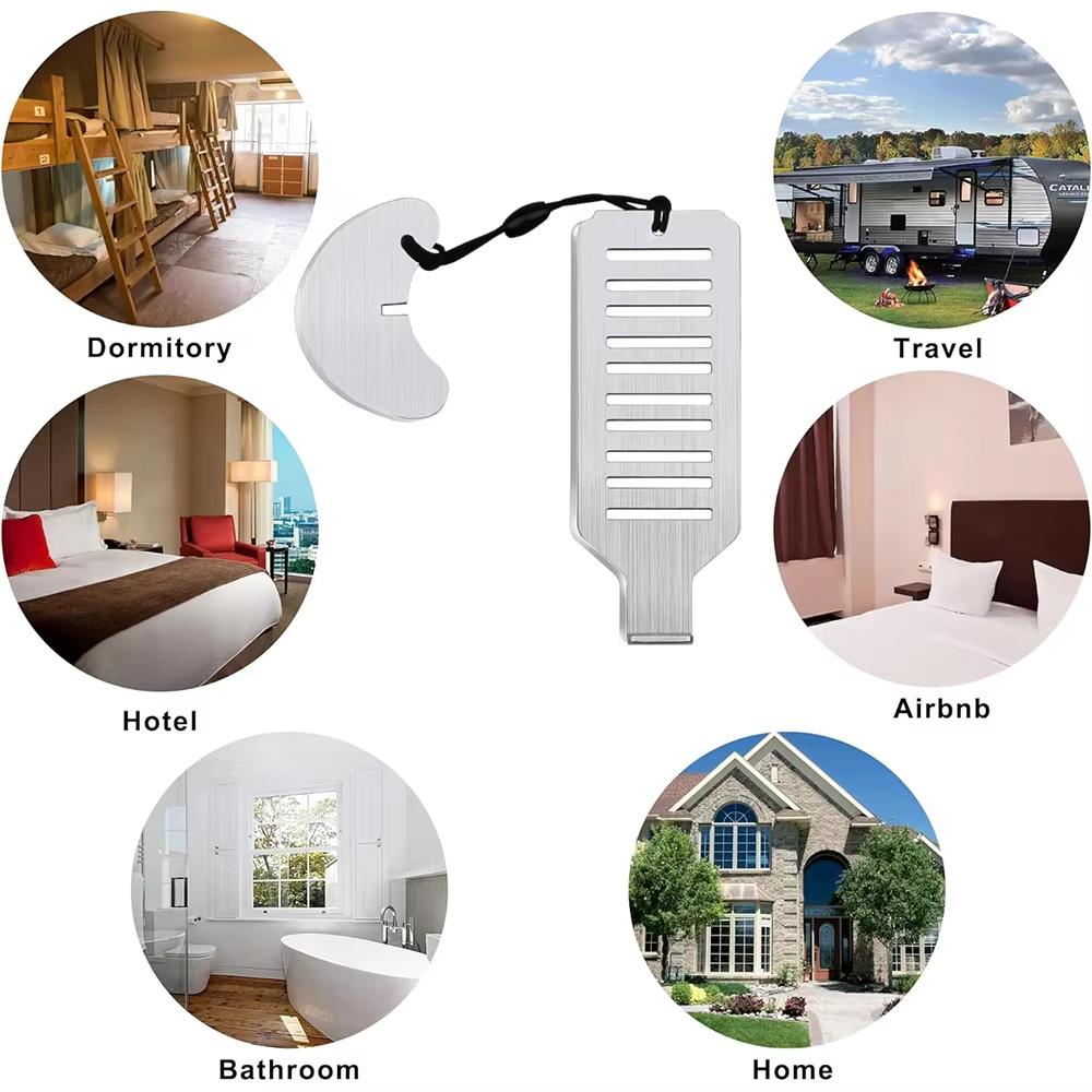 Verrou de porte portable pour la sécurité à domicile et en voyage, verrou supplémentaire pour plus d'intimité et de sécurité dans la chambre, hôtel, appartement, dortoir, butée de porte