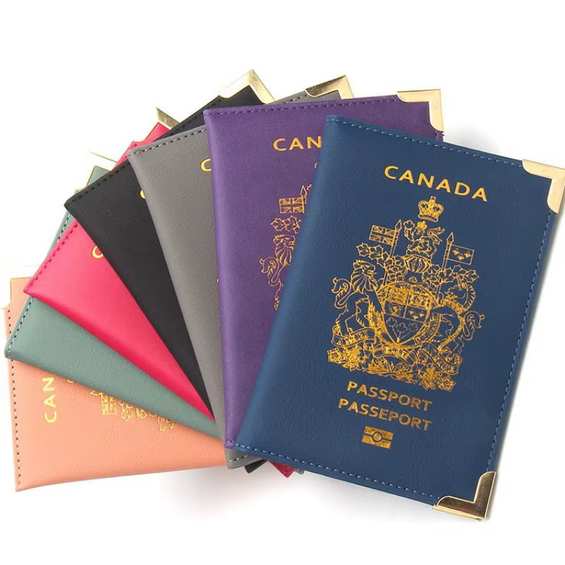 Nouveau Canada porte-passeport en cuir mince passeport couvre carte d'identité porte-carte de crédit porte-billet aérien accessoires de voyage